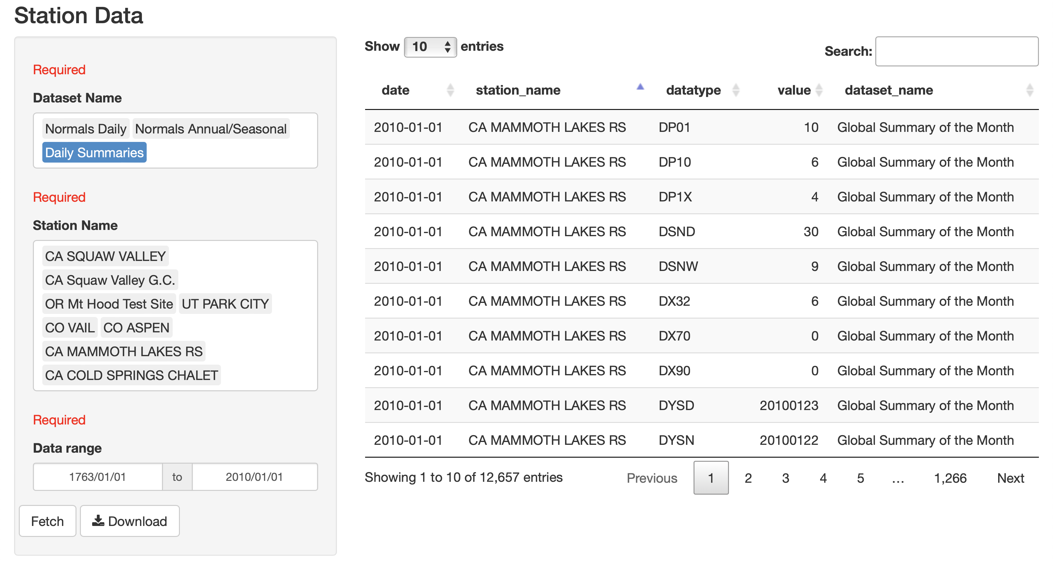 Data Table
