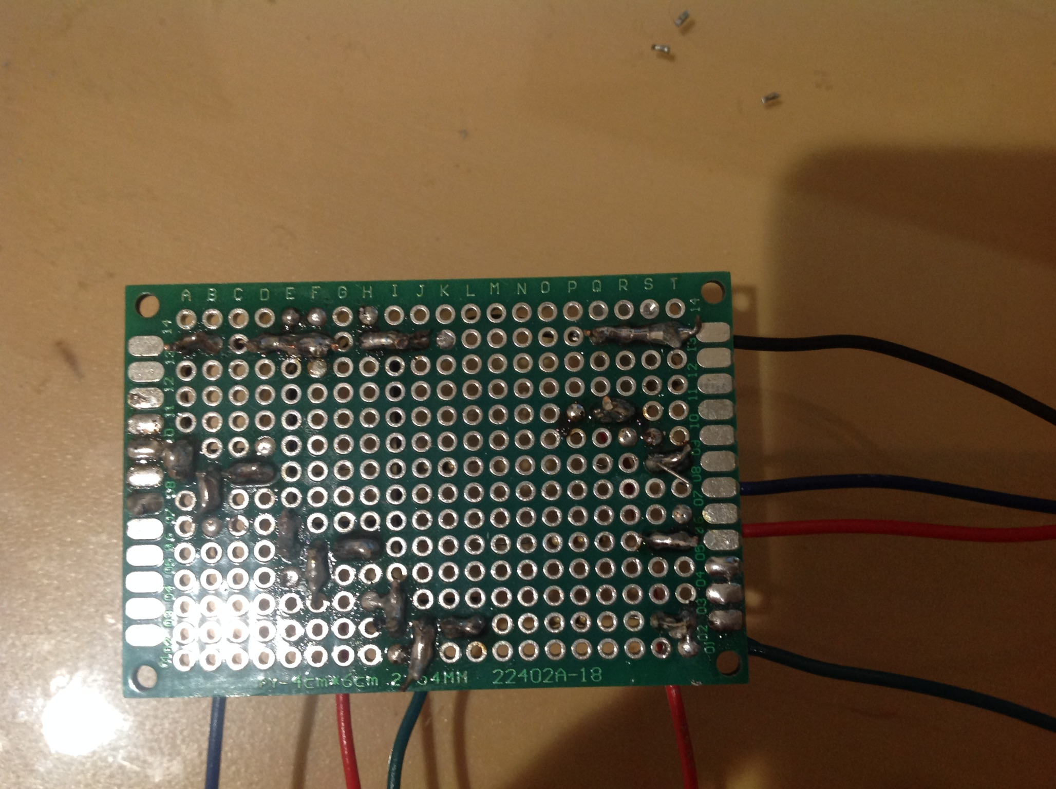 Protoboard bottom connections